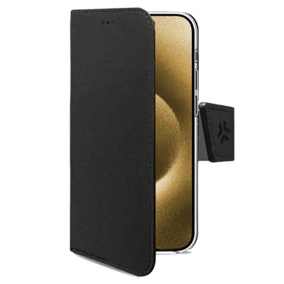 Celly iPhone 17 Pro Max Plånboksfodral Wally Läder - Svart