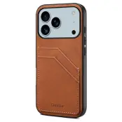 DENIOR Mobilskal till iPhone 17 Pro Max PU Läder + TPU + PC - Brun
