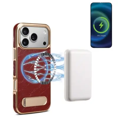 DENIOR iPhone 17 Pro Max Mobilskal MagSafe A25+1 Electroplating - Röd