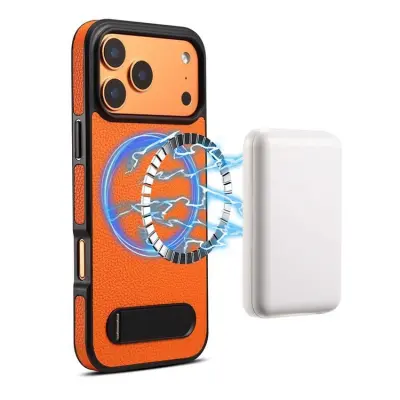 DENIOR iPhone 17 Pro Max Mobilskal MagSafe A25+3 Kickstand - Orange