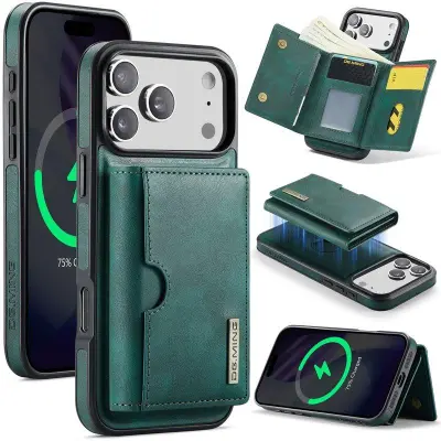 DG.MING M6 Series iPhone 17 Pro Max Mobilskal Magnetiskt Wallet Grön