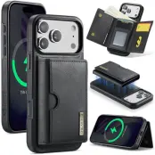DG.MING M6 Series Mobilskal till iPhone 17 Pro Max Magnetiskt Wallet Svart