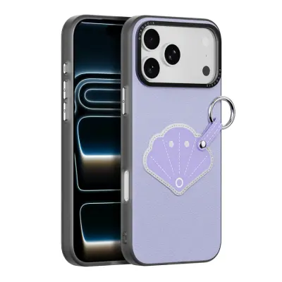 DUX DUCIS iPhone 17 Pro Max Mobilskal Fingerring/Rem Luvy Series (Lilac Purple&Shell)