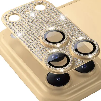 Enkay Rhinestone Camera Glass (iPhone 17 Pro Max) - Guld