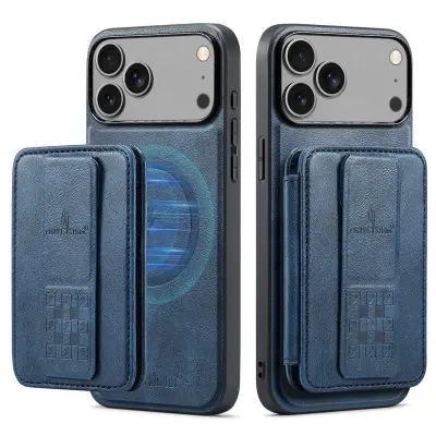 FIERRE SHANN 028 iPhone 17 Pro Max Fodral KonstLäder - Blå