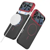 GKK iPhone 17 Pro Max Fodral Detachable Kamera Ram - Röd / Svart