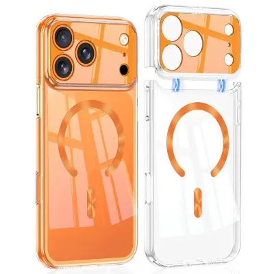 GKK iPhone 17 Pro Max Fodral - PC - Transparent - Orange (Transparent/Orange)