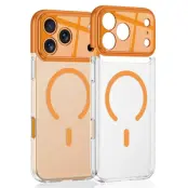 GKK iPhone 17 Pro Max Fodral Kontrastfärg Genomskinlig PC - Orange (Orange)
