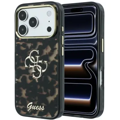 Guess IML 4G Big Metal Logo (iPhone 17 Pro Max/18 Pro Max) - Svart/brun