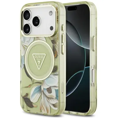 Guess IML Glitter Flowers MagSafe Case (iPhone 17 Pro Max/18 Pro Max)