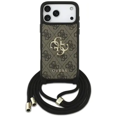Guess iPhone 17 Pro Max Mobilskal 4G Big Logo Cord Crossbody - Brun