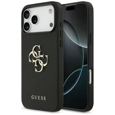 Guess iPhone 17 Pro Max Mobilskal Grained Classic Logo - Svart
