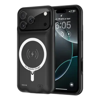 iPhone 17 Pro Max Batteriskal Magafe 6000mAh - Svart
