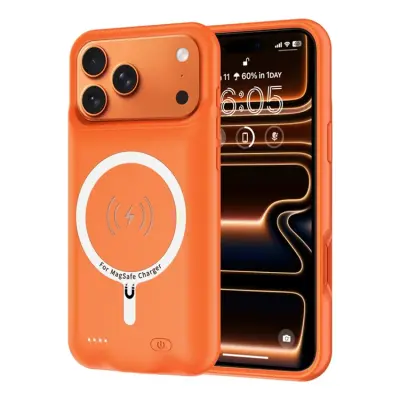 iPhone 17 Pro Max Batteriskal MagSafe 6000mAh B29S - Orange (Orange)