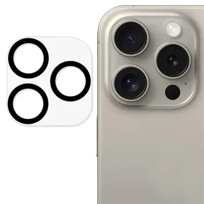 iPhone 17 Pro Max Härdat Glas Kameralinsskydd - Svart