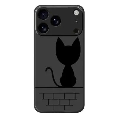iPhone 17 Pro Max Mobilskal Black Cat on the Wall - Svart