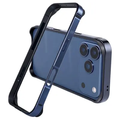 iPhone 17 Pro Max Mobilskal Bumper Ultra Thin Metal TPU - Blå