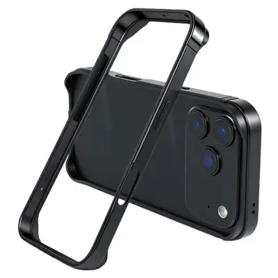 iPhone 17 Pro Max Mobilskal Bumper Ultra Thin Metal TPU - Svart