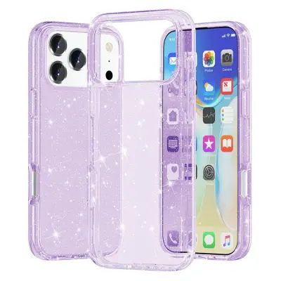 iPhone 17 Pro Max Mobilskal Glittrande Puderglitter - Lila