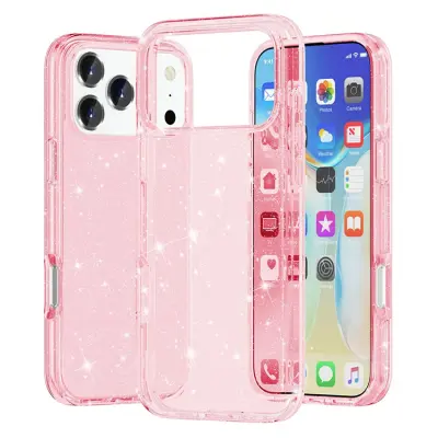 iPhone 17 Pro Max Mobilskal Glittrande Puderglitter - Rosa