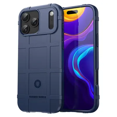 iPhone 17 Pro Max Mobilskal Grid Design Soft TPU - Blå