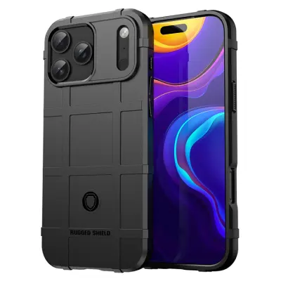 iPhone 17 Pro Max Mobilskal Grid Design Soft TPU - Svart