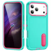 iPhone 17 Pro Max Mobilskal Kickstand Silikon - Ljusgrön/Rosa