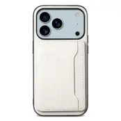 iPhone 17 Pro Max Mobilskal Korthållare Crocodile - Vit
