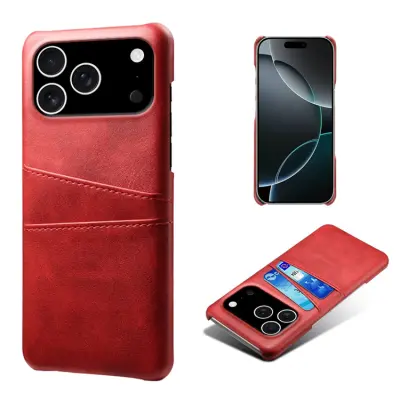 iPhone 17 Pro Max Mobilskal Korthållare Dual - Röd