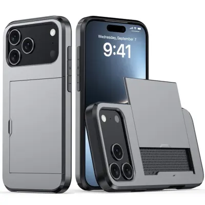 iPhone 17 Pro Max Mobilskal korthållare - Grå