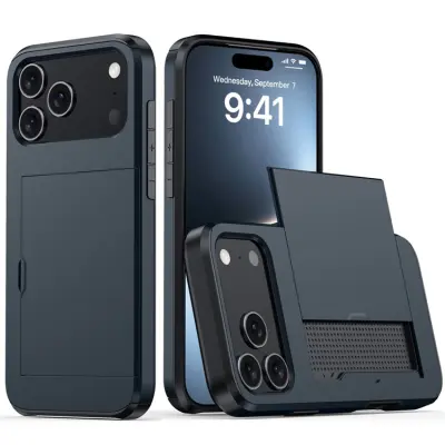 iPhone 17 Pro Max Mobilskal korthållare - Marinblå