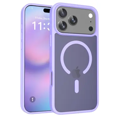iPhone 17 Pro Max Mobilskal MagSafe Acrylic Skin Touch - Lila