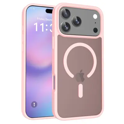 iPhone 17 Pro Max Mobilskal MagSafe Acrylic Skin Touch - Rosa