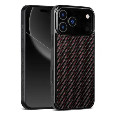 iPhone 17 Pro Max Mobilskal MagSafe Aramid Fiber Twill - Röd