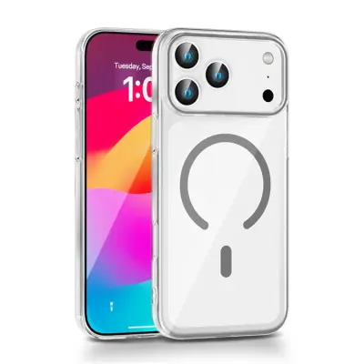 iPhone 17 Pro Max Mobilskal MagSafe Compatible Protective - Gul (Titanium Grå)