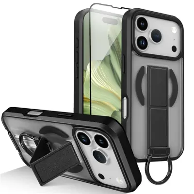 iPhone 17 Pro Max Mobilskal Magsafe D-Ring Kickstand (Svart)