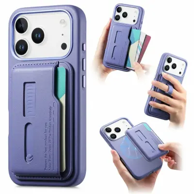 iPhone 17 Pro Max Mobilskal Magsafe Detachable korthållare - Blå (Babyblå)