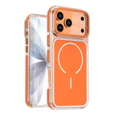 iPhone 17 Pro Max Mobilskal MagSafe Dual Färg Shockproof - Orange (Orange)