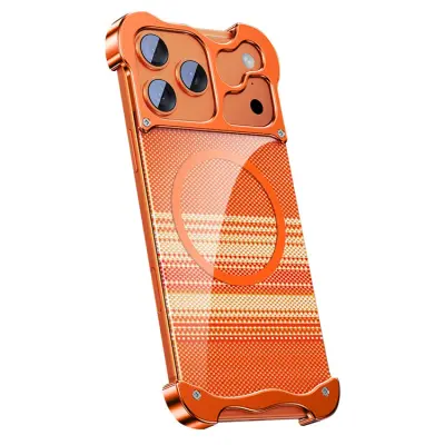 iPhone 17 Pro Max Mobilskal Magsafe Frameless Kevlar Pattern - Orange (Orange)