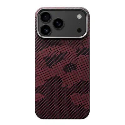 iPhone 17 Pro Max Mobilskal MagSafe Kevlar - Camouflage Röd