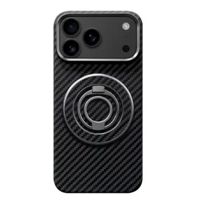 iPhone 17 Pro Max Mobilskal MagSafe Kevlar Metal Ring - 1500D Coarse