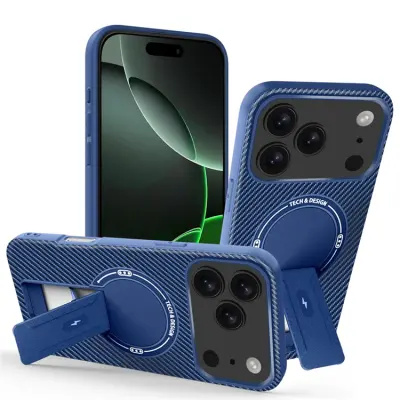 iPhone 17 Pro Max Mobilskal MagSafe Kickstand Carbon Fiber