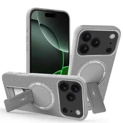 iPhone 17 Pro Max Mobilskal MagSafe Kickstand Carbon Fiber