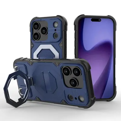 iPhone 17 Pro Max Mobilskal MagSafe Kickstand Med snodd - Blå