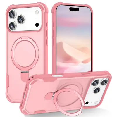 iPhone 17 Pro Max Mobilskal MagSafe Kickstand Shockproof - Rosa