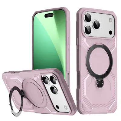 iPhone 17 Pro Max Mobilskal MagSafe Kickstand TPU + PC - Rosa (Rosa)