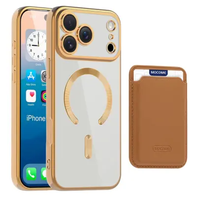 iPhone 17 Pro Max Mobilskal MagSafe Korthållare TPU + PC - Brun