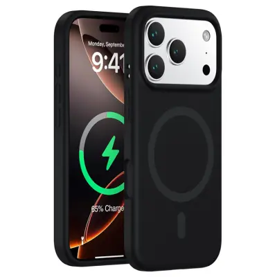 iPhone 17 Pro Max Mobilskal Magsafe Liquid Silicone - Svart