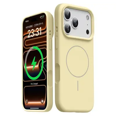 iPhone 17 Pro Max Mobilskal MagSafe Liquid Silikon - Gul (Gul)