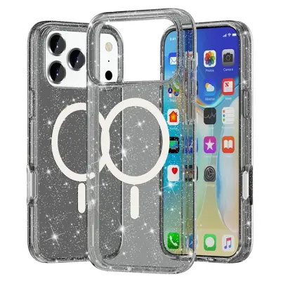iPhone 17 Pro Max Mobilskal MagSafe Puderglitter - Svart